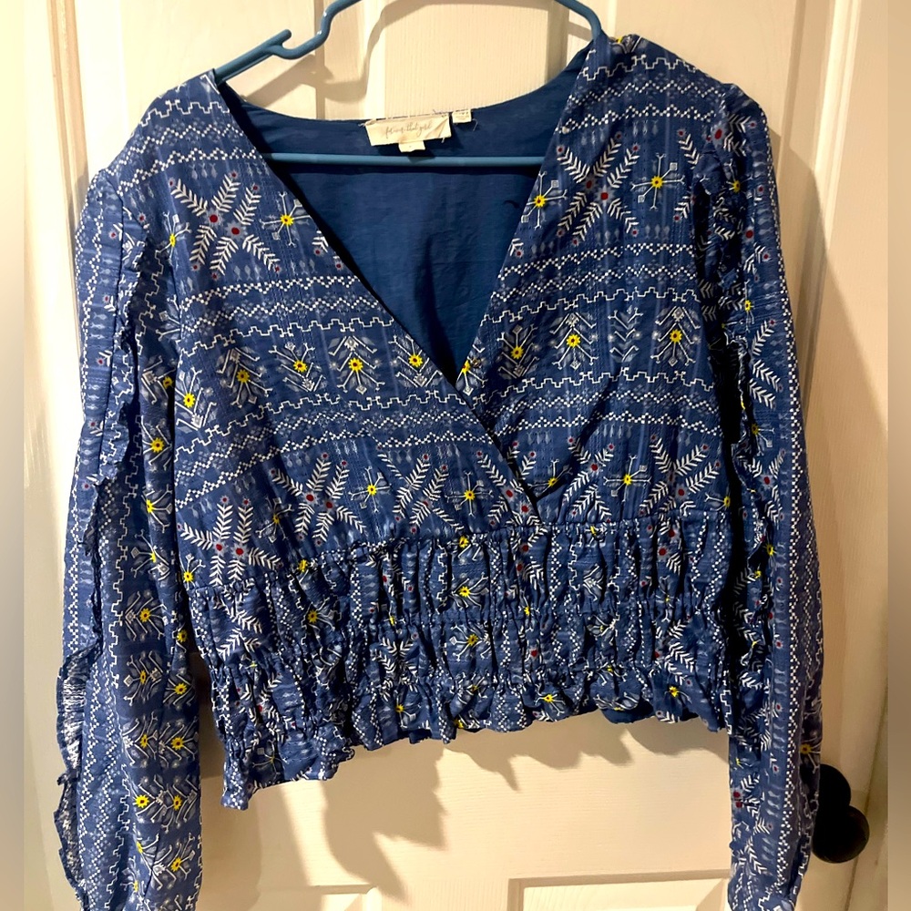 Anthropologie Forever that Girl Blue top